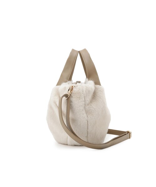 SHOO・LA・RUE（シューラルー）の「ファー2層2WAYトートバッグ（トートバッグ・レディース・グレー/ベージュ/ダークブラウン系・00）」の13枚目の写真