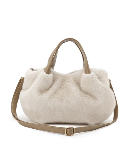 SHOO・LA・RUE（シューラルー）の「ファー2層2WAYトートバッグ（トートバッグ・レディース・グレー/ベージュ/ダークブラウン系・00）」の14枚目の写真