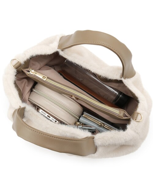 SHOO・LA・RUE（シューラルー）の「ファー2層2WAYトートバッグ（トートバッグ・レディース・グレー/ベージュ/ダークブラウン系・00）」の19枚目の写真