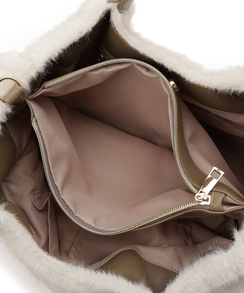 SHOO・LA・RUE（シューラルー）の「ファー2層2WAYトートバッグ（トートバッグ・レディース・グレー/ベージュ/ダークブラウン系・00）」の20枚目の写真