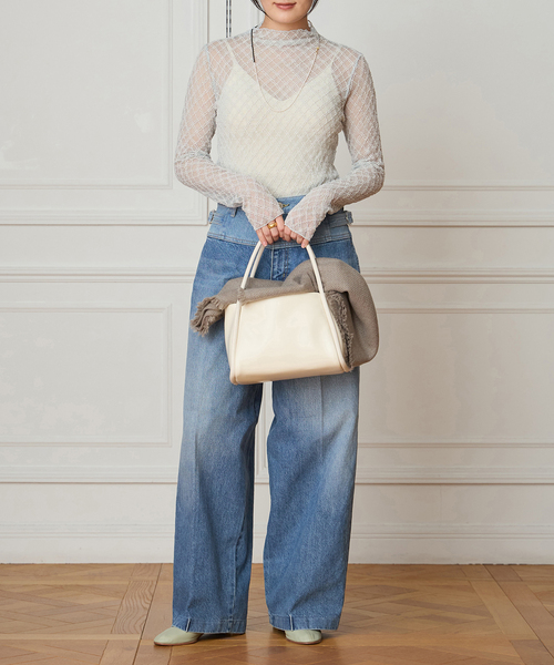 IENA LA BOUCLE(イエナラブークル)の「IENA LA BOUCLE ダイヤチュールカットソー(Tシャツ/カットソー・レディース・グレー/ホワイト・FREE)」の8枚目の写真