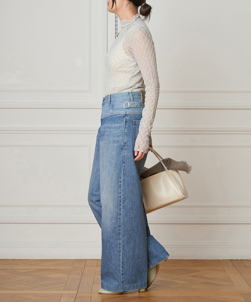 IENA LA BOUCLE(イエナラブークル)の「IENA LA BOUCLE ダイヤチュールカットソー(Tシャツ/カットソー・レディース・グレー/ホワイト・FREE)」の9枚目の写真