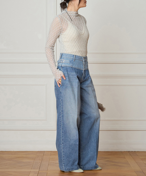 IENA LA BOUCLE(イエナラブークル)の「IENA LA BOUCLE ダイヤチュールカットソー(Tシャツ/カットソー・レディース・グレー/ホワイト・FREE)」の11枚目の写真