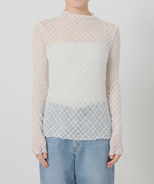 IENA LA BOUCLE(イエナラブークル)の「IENA LA BOUCLE ダイヤチュールカットソー(Tシャツ/カットソー・レディース・グレー/ホワイト・FREE)」の20枚目の写真