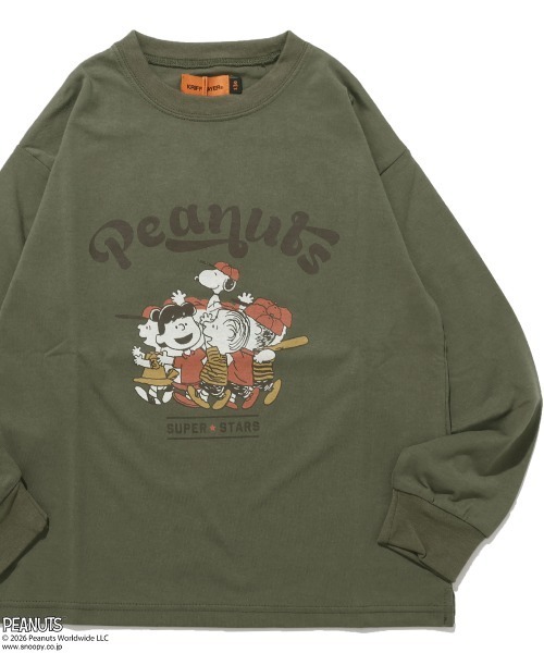 KRIFF MAYER Kid's Collection（クリフメイヤーキッズコレクション）の「SNOOPYコラボゆるT（Tシャツ/カットソー・キッズ・ネイビー/オリーブ/オフホワイト/カラフル/サックスブルー・130/120/170/160/150/140）」の2枚目の写真