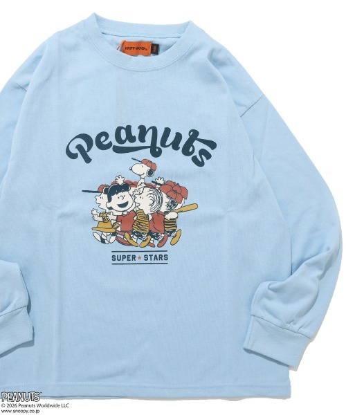 KRIFF MAYER Kid's Collection（クリフメイヤーキッズコレクション）の「SNOOPYコラボゆるT（Tシャツ/カットソー・キッズ・ネイビー/オリーブ/オフホワイト/カラフル/サックスブルー・130/120/170/160/150/140）」の4枚目の写真