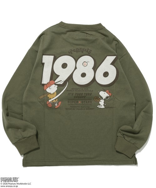 KRIFF MAYER Kid's Collection(クリフメイヤーキッズコレクション)の「SNOOPYコラボゆるT(Tシャツ/カットソー・キッズ・ネイビー/オリーブ/オフホワイト/カラフル/サックスブルー・130/120/170/160/150/140)」の9枚目の写真