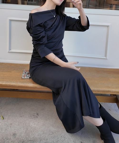 スカーフドレープワンピース（ワンピース）｜THEODORIC.dy（セオ