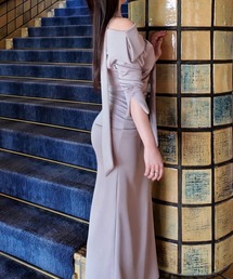 THEODORIC.dy（セオドリックディ）の「スカーフドレープワンピース(美シルエット/スタイルアップ設計)（ワンピース）」