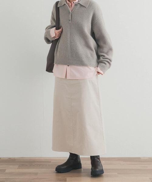 URBAN RESEARCH DOORS(アーバンリサーチドアーズ)の「『UR TECH』コーデュロイスカート(スカート・レディース・ライトブルー/アイボリー・MEDIUM)」の2枚目の写真