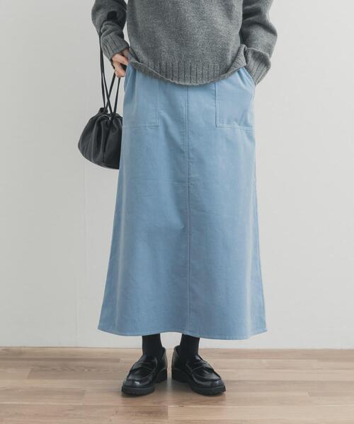 URBAN RESEARCH DOORS(アーバンリサーチドアーズ)の「『UR TECH』コーデュロイスカート(スカート・レディース・ライトブルー/アイボリー・MEDIUM)」の1枚目の写真