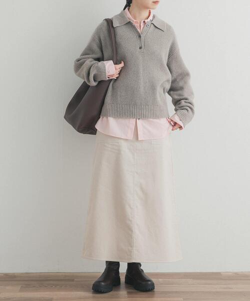 URBAN RESEARCH DOORS(アーバンリサーチドアーズ)の「『UR TECH』コーデュロイスカート(スカート・レディース・ライトブルー/アイボリー・MEDIUM)」の21枚目の写真