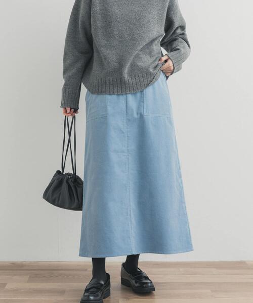 URBAN RESEARCH DOORS(アーバンリサーチドアーズ)の「『UR TECH』コーデュロイスカート(スカート・レディース・ライトブルー/アイボリー・MEDIUM)」の14枚目の写真