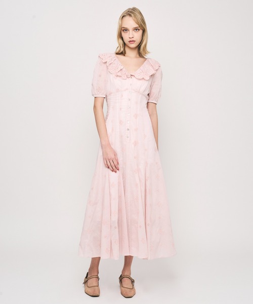 DEICY（デイシー）の「コットンボイルフラワーワンピース（ワンピース・レディース・ライトブルー/オフホワイト/レッド/ピンク・0/1）」の19枚目の写真