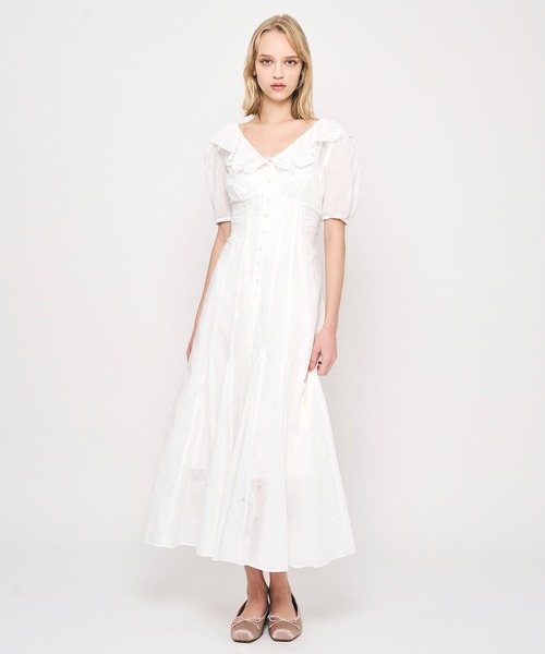 DEICY（デイシー）の「コットンボイルフラワーワンピース（ワンピース・レディース・ライトブルー/オフホワイト/レッド/ピンク・0/1）」の11枚目の写真