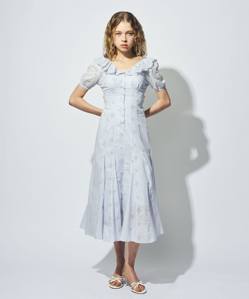 DEICY（デイシー）の「コットンボイルフラワーワンピース（ワンピース・レディース・ライトブルー/オフホワイト/レッド/ピンク・0/1）」の15枚目の写真