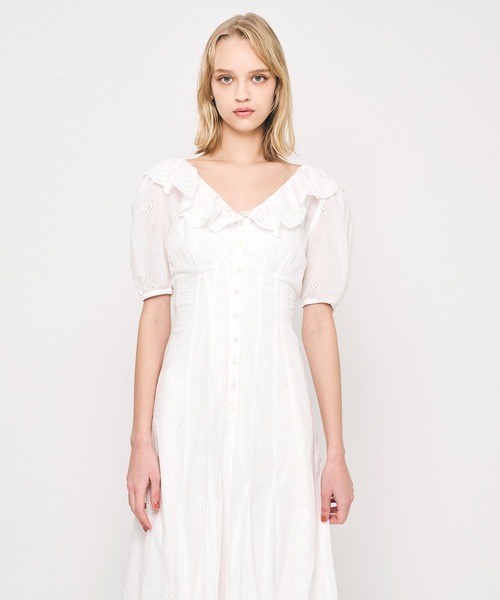 DEICY（デイシー）の「コットンボイルフラワーワンピース（ワンピース・レディース・ライトブルー/オフホワイト/レッド/ピンク・0/1）」の14枚目の写真