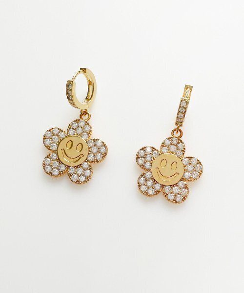 Smiley Flower Earring - Gold