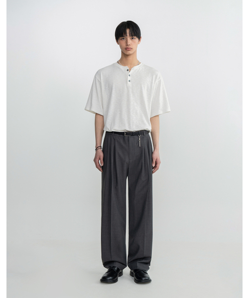 WORK ON BODY OFF（ワークオンボディオフ）の「スリーボタンセミオーバーフィットヘンリーネックショートスリーブ[ホワイト]（Tシャツ/カットソー・メンズ・ホワイト・MEDIUM/LARGE/X-LARGE）」の15枚目の写真