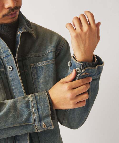 JOURNAL STANDARD relume（ジャーナルスタンダード　レリューム）の「スモーキーデニム トラッカージャケット（デニムジャケット・メンズ・ブラック系その他/クリアブルー/コバルトブルー・MEDIUM/LARGE）」の4枚目の写真