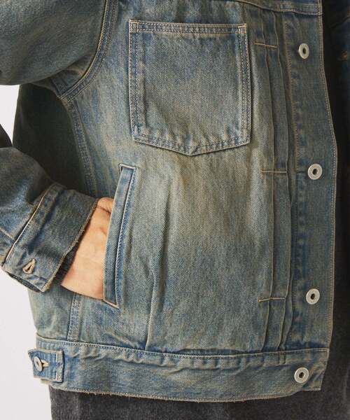 JOURNAL STANDARD relume（ジャーナルスタンダード　レリューム）の「スモーキーデニム トラッカージャケット（デニムジャケット・メンズ・ブラック系その他/クリアブルー/コバルトブルー・MEDIUM/LARGE）」の5枚目の写真