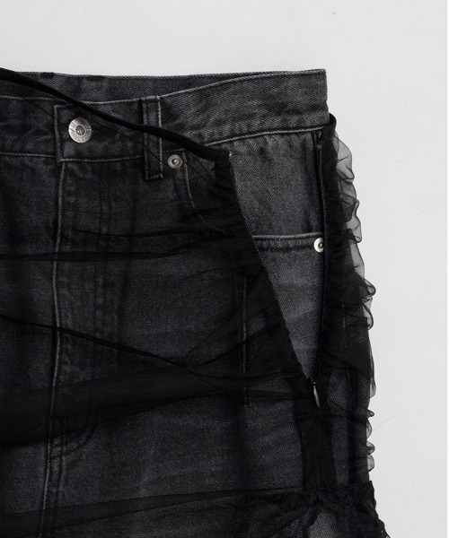 チュールスカートレイヤードデニム / Tulle Skirt Layered Denim