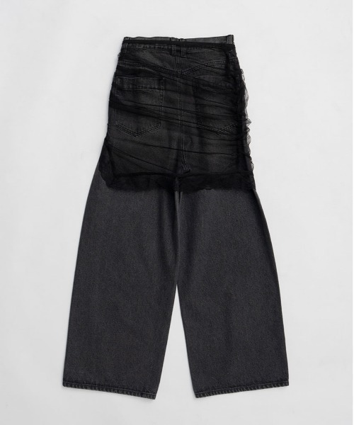 チュールスカートレイヤードデニム / Tulle Skirt Layered Denim