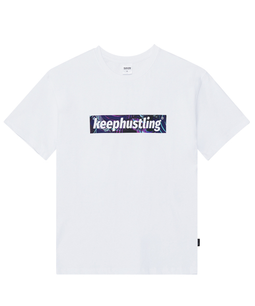 KEEPHUSTLING(キープハッスリング)の「トロピカルボックスロゴ半袖Tシャツ(ホワイト)(Tシャツ/カットソー・レディース・ホワイト・MEDIUM/LARGE)」の2枚目の写真
