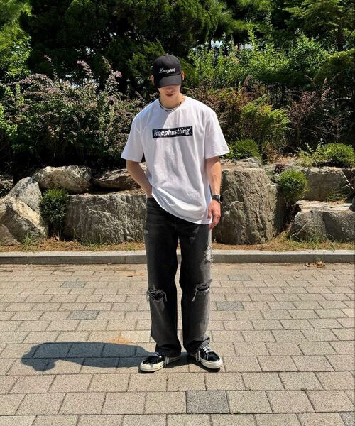 KEEPHUSTLING(キープハッスリング)の「トロピカルボックスロゴ半袖Tシャツ(ホワイト)(Tシャツ/カットソー・レディース・ホワイト・MEDIUM/LARGE)」の9枚目の写真