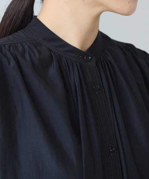 yuni(ユニ )の「100/1Cotton/Cupra gather sleeves ワンピース(ワンピース・レディース・ブラック/グレー/ブルー・FREE)」の14枚目の写真