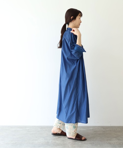 yuni(ユニ )の「100/1Cotton/Cupra gather sleeves ワンピース(ワンピース・レディース・ブラック/グレー/ブルー・FREE)」の22枚目の写真