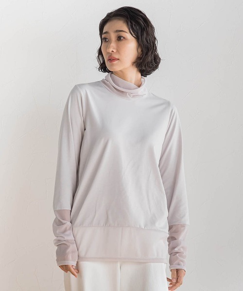 la.f…(ラエフ)の「シアー切り替えカットソー(Tシャツ/カットソー・レディース・ブラック/ホワイト/ベージュ・9号/11号/7号)」の3枚目の写真