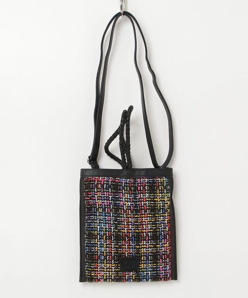 MASSIVE STORE(マッシブストア)の「【Swaraj/スワラージ】ツイードレザー2WAY mini BAG(山羊革)(ショルダーバッグ・メンズ・ブラック/グリーン系その他2/ネイビー/その他1・FREE)」の4枚目の写真