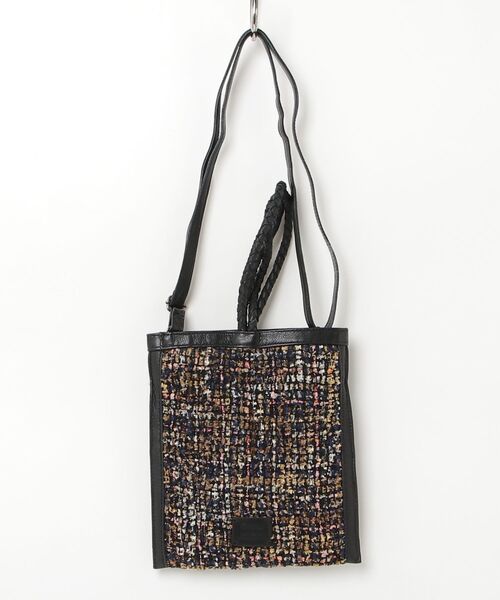 MASSIVE STORE(マッシブストア)の「【Swaraj/スワラージ】ツイードレザー2WAY mini BAG(山羊革)(ショルダーバッグ・メンズ・ブラック/グリーン系その他2/ネイビー/その他1・FREE)」の3枚目の写真