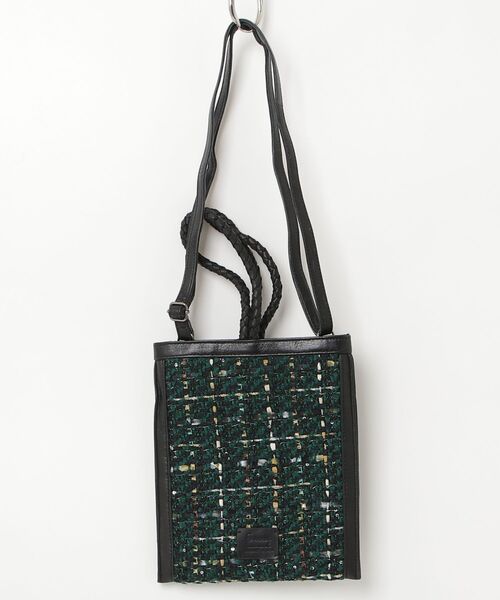 MASSIVE STORE(マッシブストア)の「【Swaraj/スワラージ】ツイードレザー2WAY mini BAG(山羊革)(ショルダーバッグ・メンズ・ブラック/グリーン系その他2/ネイビー/その他1・FREE)」の1枚目の写真