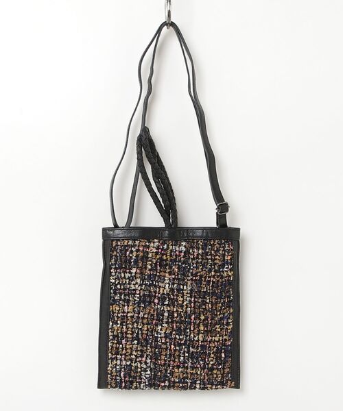 MASSIVE STORE(マッシブストア)の「【Swaraj/スワラージ】ツイードレザー2WAY mini BAG(山羊革)(ショルダーバッグ・メンズ・ブラック/グリーン系その他2/ネイビー/その他1・FREE)」の5枚目の写真