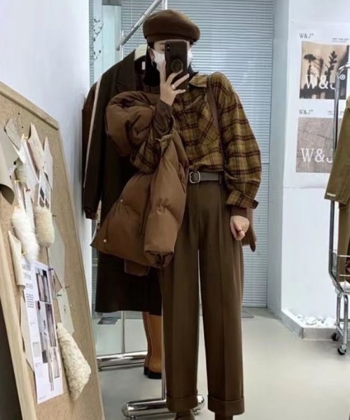 FUNdaysion（ファンデイション）の「チェックシャツ（シャツ/ブラウス・レディース・ブラウン/グリーン・M）」の10枚目の写真