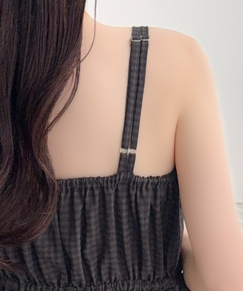 mily bilet(ミウィビレット)の「【mily bilet】夏に映える♪ビッグリボンチェック柄ティアードワンピース(ロング丈)(ワンピース・レディース・ブラック系/ブラック/ネイビー系・LARGE/MEDIUM/SMALL/X-LARGE)」の16枚目の写真
