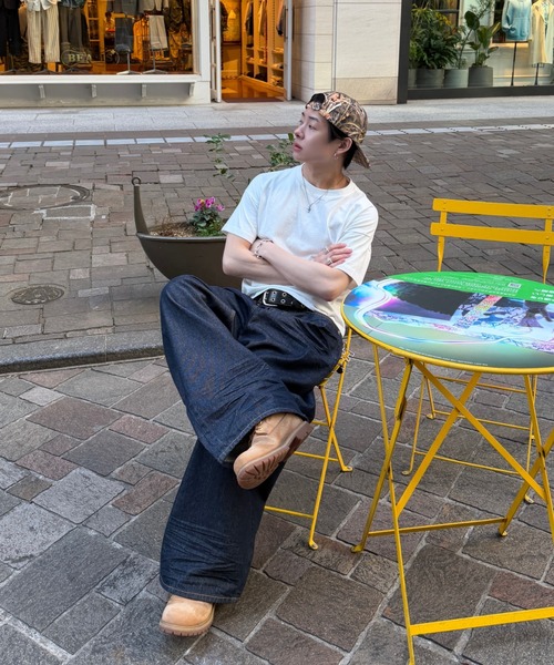 ADAMASTE（アダマスト）の「Skeleton Heart Logo Buggy Rigid  Denim Pants - スケルトンハートロゴバギーリジットデニムパンツ（デニムパンツ・メンズ・ブラック/インディゴブルー・MEDIUM/LARGE）」の17枚目の写真