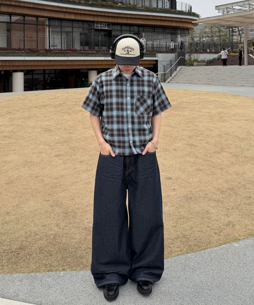 ADAMASTE（アダマスト）の「Skeleton Heart Logo Buggy Rigid  Denim Pants - スケルトンハートロゴバギーリジットデニムパンツ（デニムパンツ・メンズ・ブラック/インディゴブルー・MEDIUM/LARGE）」の18枚目の写真