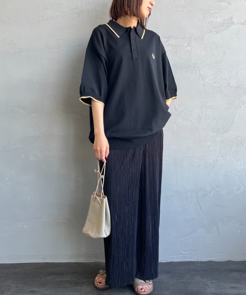 美品✨フレッドペリー サマーニット半袖ポロシャツ ブラック Sサイズ FRED PERRY/フレッドペリー] 別注 シングルティップライン サマー