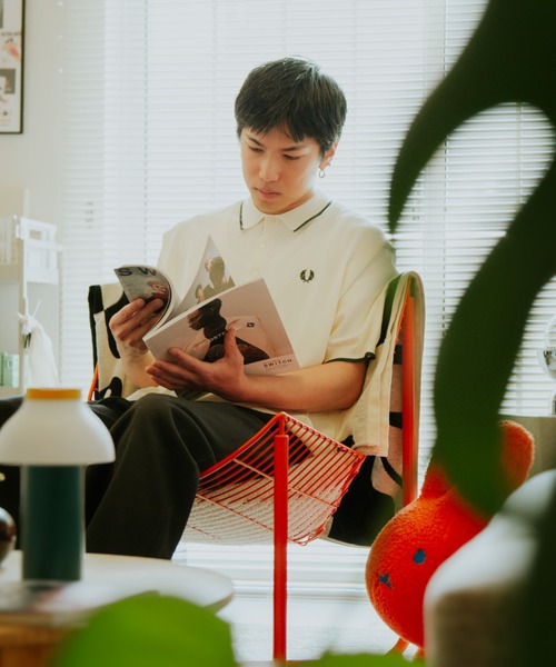 單條紋飾邊夏季針織POLO衫
