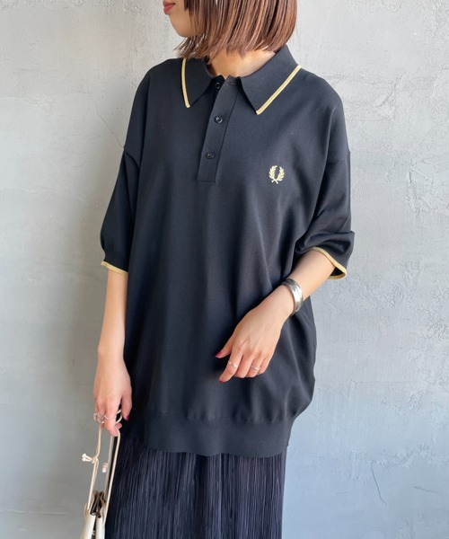 FRED PERRY（フレッドペリー）の「[FRED PERRY/フレッドペリー] 別注 シングルティップライン サマーニットポロシャツ（ポロシャツ・レディース・ブラック/ネイビー/キナリ・XL/L/M/S）」の20枚目の写真