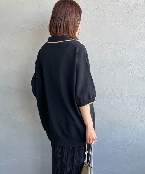 FRED PERRY（フレッドペリー）の「[FRED PERRY/フレッドペリー] 別注 シングルティップライン サマーニットポロシャツ（ポロシャツ・レディース・ブラック/ネイビー/キナリ・XL/L/M/S）」の22枚目の写真