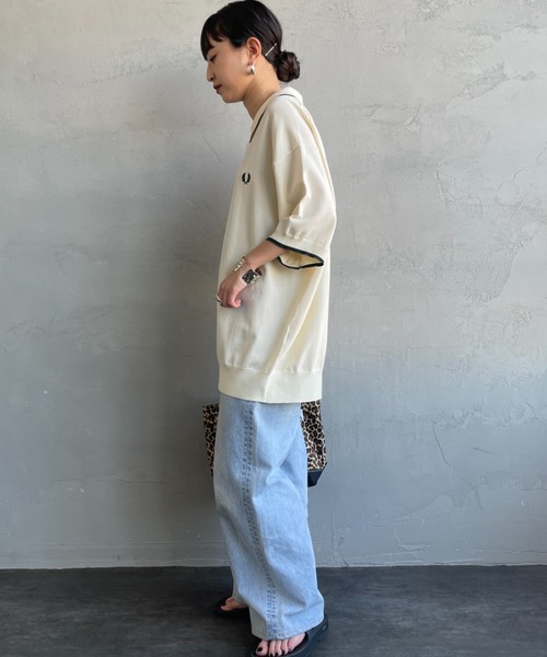 FRED PERRY（フレッドペリー）の「[FRED PERRY/フレッドペリー] 別注 シングルティップライン サマーニットポロシャツ（ポロシャツ・レディース・ブラック/ネイビー/キナリ・XL/L/M/S）」の14枚目の写真