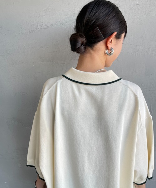 FRED PERRY（フレッドペリー）の「[FRED PERRY/フレッドペリー] 別注 シングルティップライン サマーニットポロシャツ（ポロシャツ・レディース・ブラック/ネイビー/キナリ・XL/L/M/S）」の17枚目の写真
