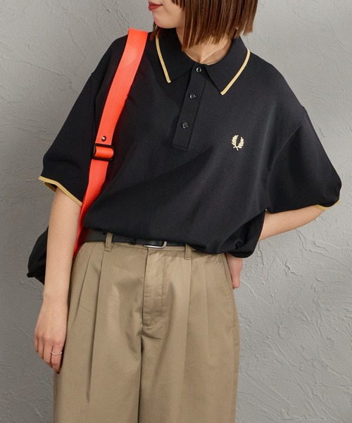 美品✨フレッドペリー サマーニット半袖ポロシャツ ブラック Sサイズ FRED PERRY/フレッドペリー] 別注 シングルティップライン サマー