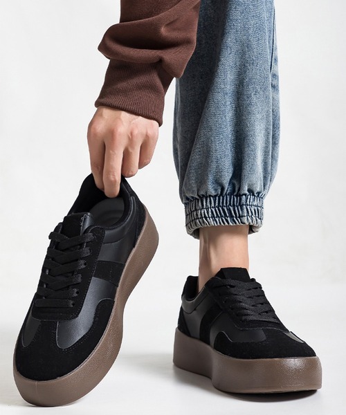 WESTBOY（ウエストボーイ）の「厚底 ローカット ジャーマントレーナー スニーカー WO25W15SH05（スニーカー・メンズ・ブラック/ホワイト/ブラウン・41/44/43/42）」の4枚目の写真