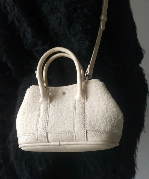 me+em select(ミームセレクト)の「【 ショルダーにできる2WAY 】テディボアミニショルダーバッグ / teddy boa mini shoulder bag(ハンドバッグ・レディース・ブラック/アイボリー・FREE)」の14枚目の写真