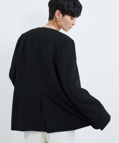 BARNYARDSTORM（バンヤードストーム）の「BARNYARDSTORM / ストレッチノーカラージャケット（ノーカラージャケット・レディース・ベージュ/ブラック・S/M）」の11枚目の写真